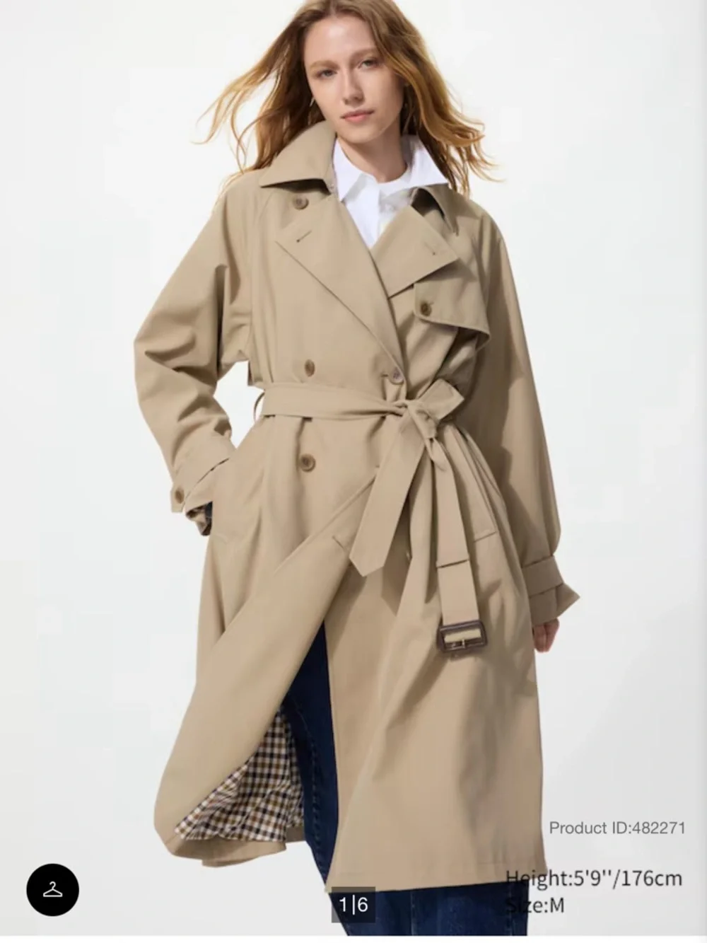 NWOT! Uniqlo Trench Coat | Relaxed color Beige - Retails $150 - Picture 6 of 13